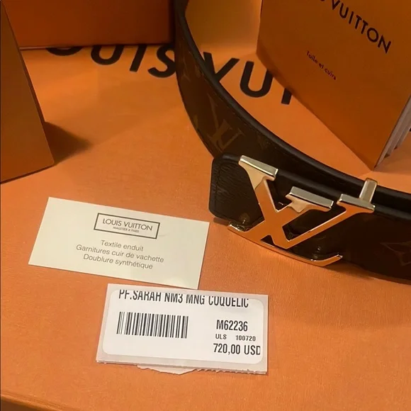 Louis Vuitton Black Monogram Men's Belt